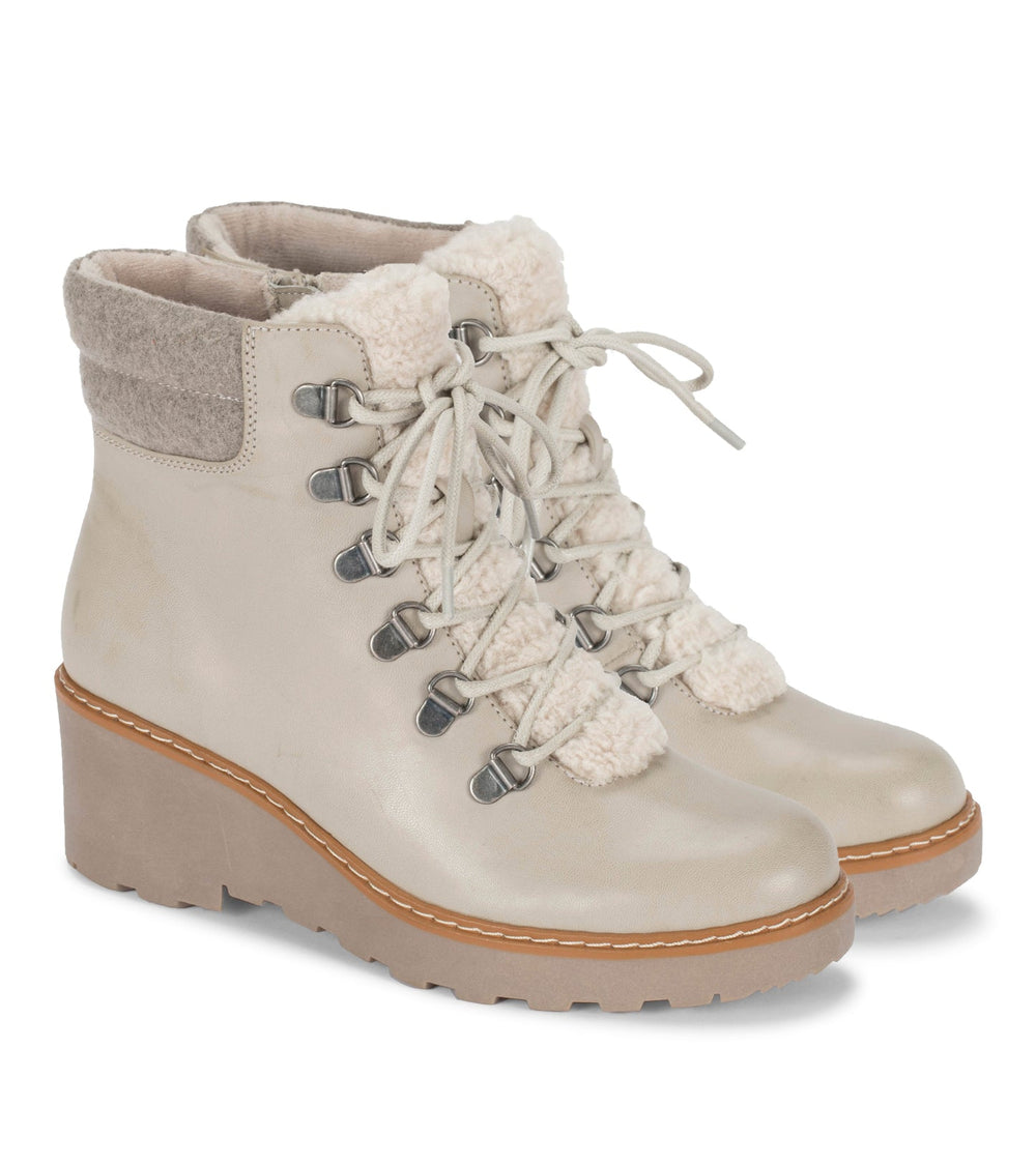 Baretraps Nasha Lace Up Wedge Bootie Taupe