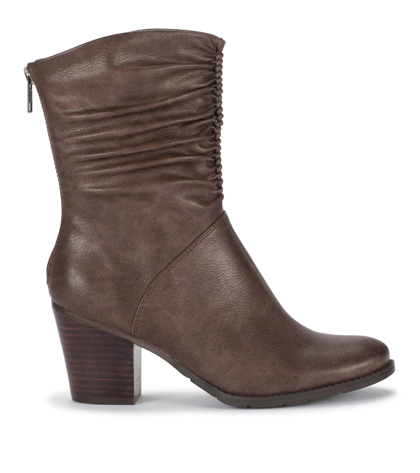 Baretraps Leslie Block Heel Slouch Boot Dark Taupe