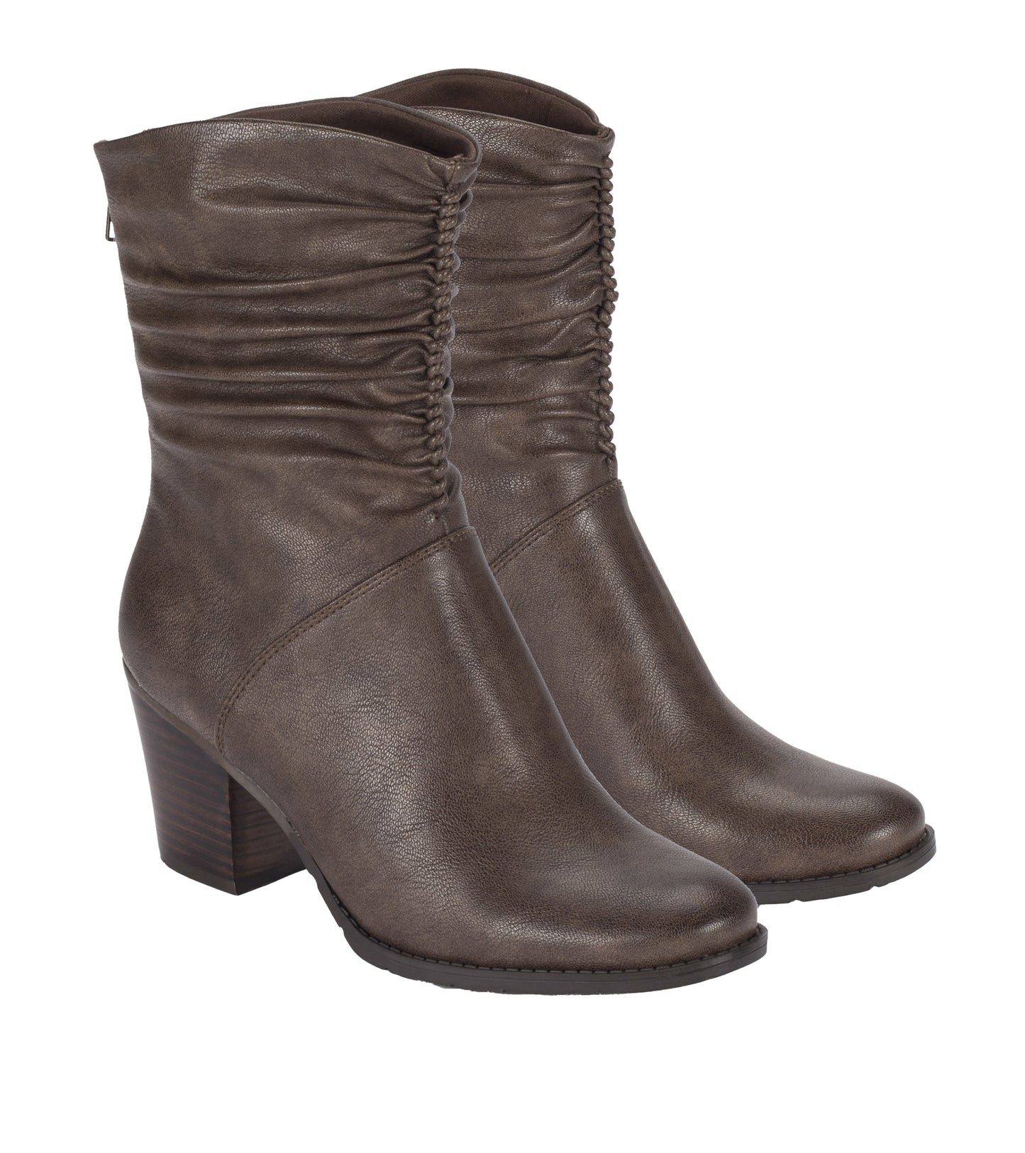 Baretraps Leslie Block Heel Slouch Boot Dark Taupe