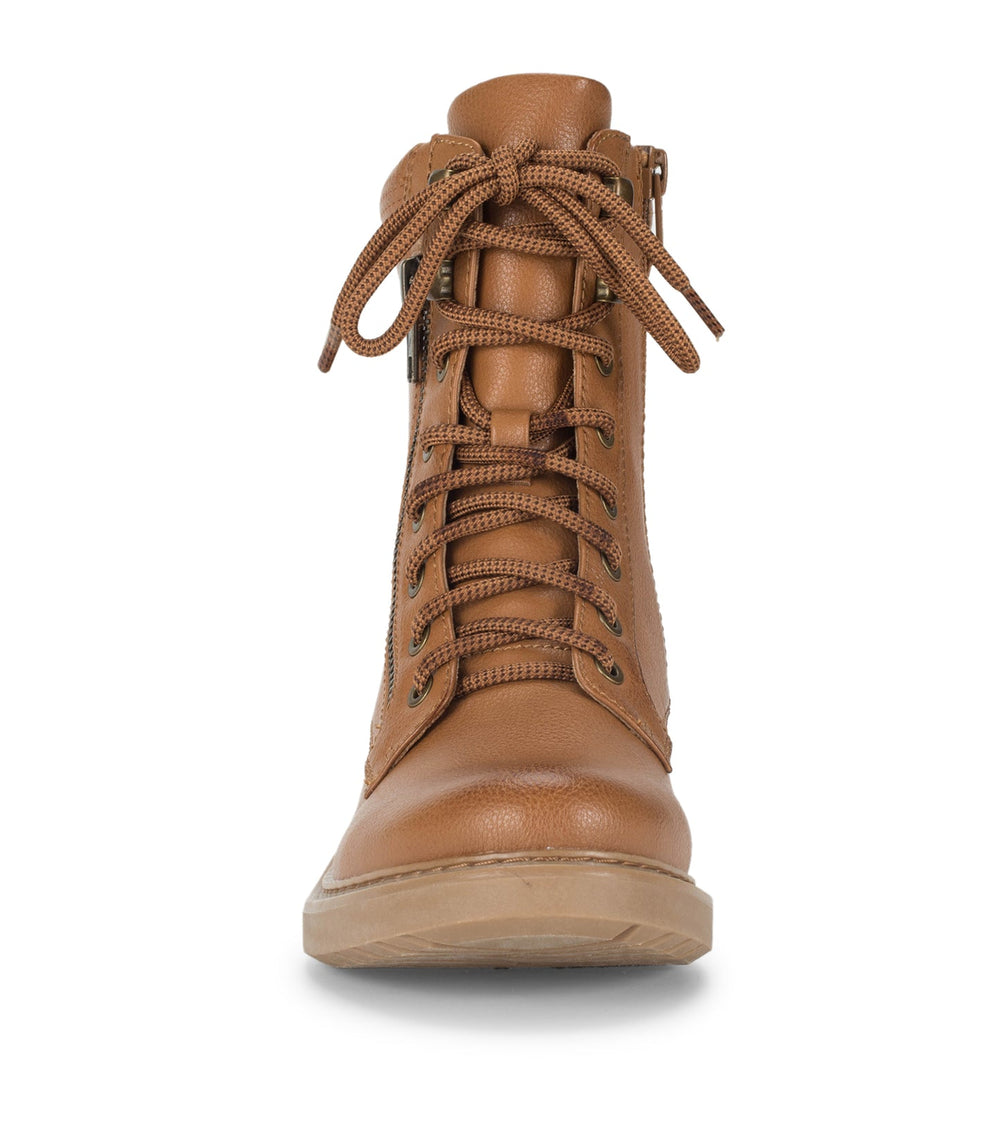 Baretraps Holden Lace Up Bootie Dark Cognac