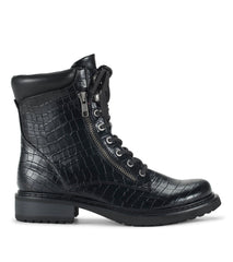 Baretraps Holden Lace Up Bootie Black Croco