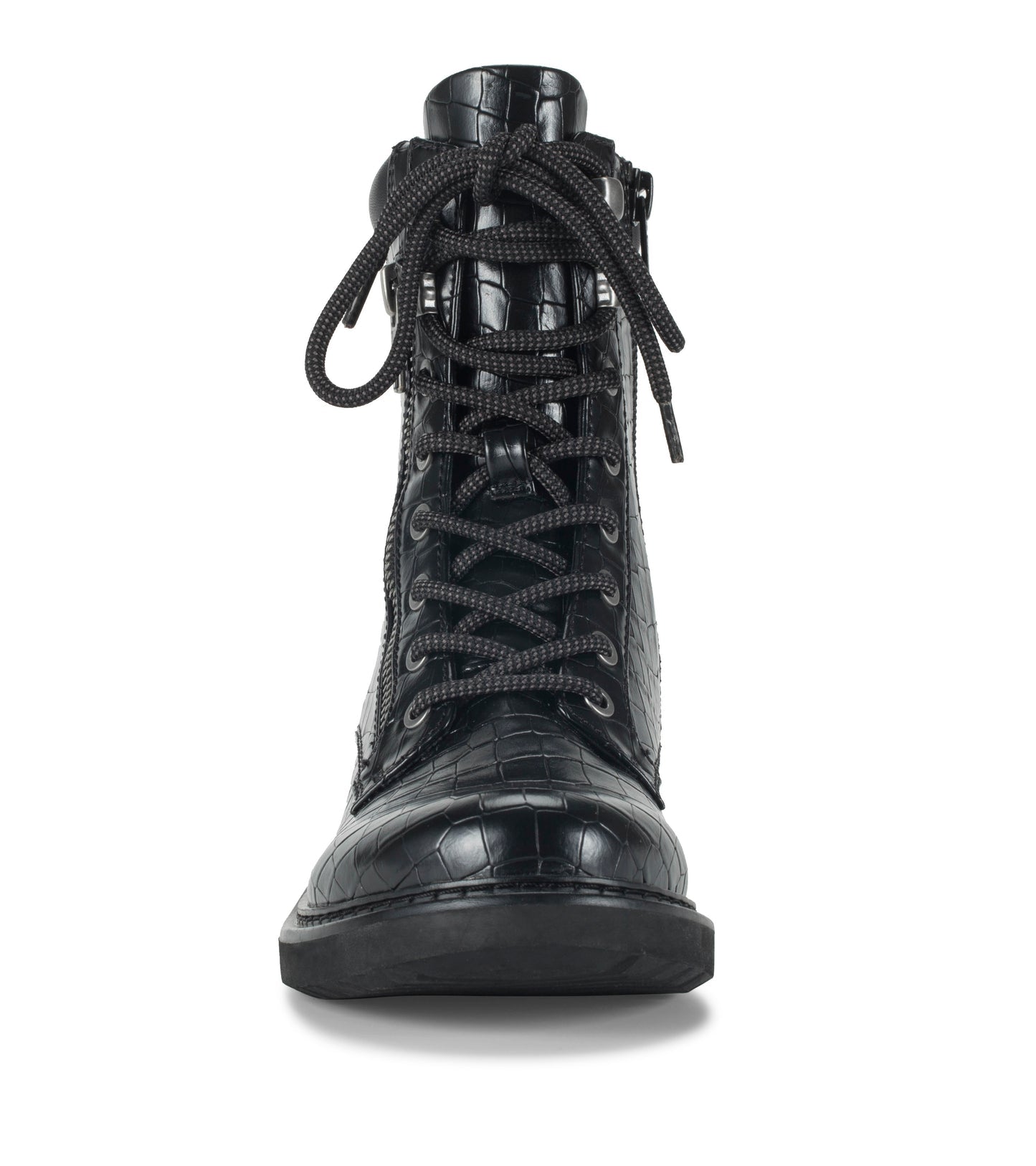 Baretraps Holden Lace Up Bootie Black Croco