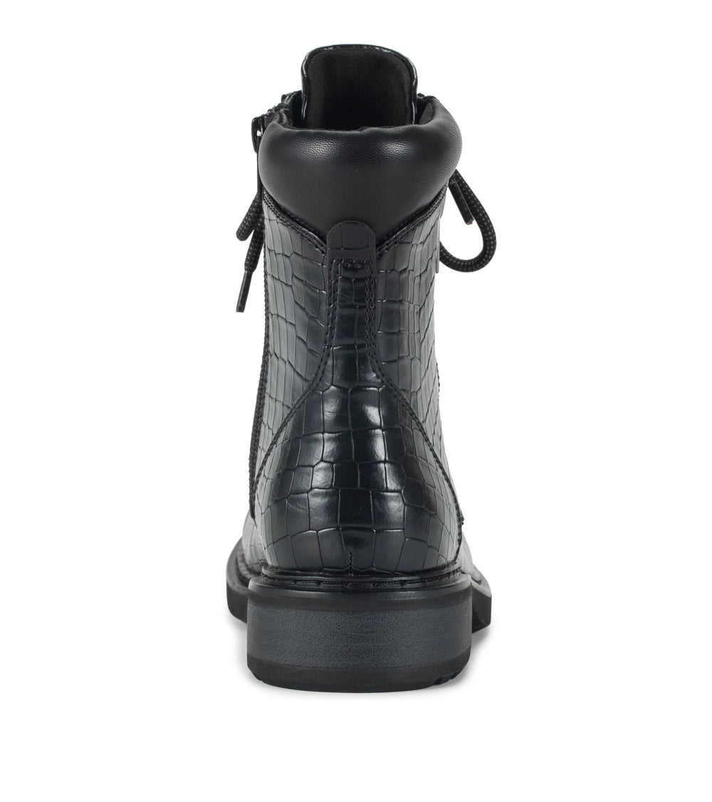 Baretraps Holden Lace Up Bootie Black Croco