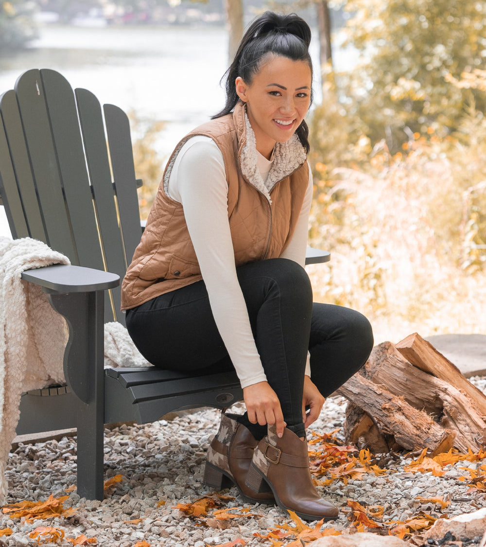Baretraps Colorado Block Heel Bootie Dark Brown