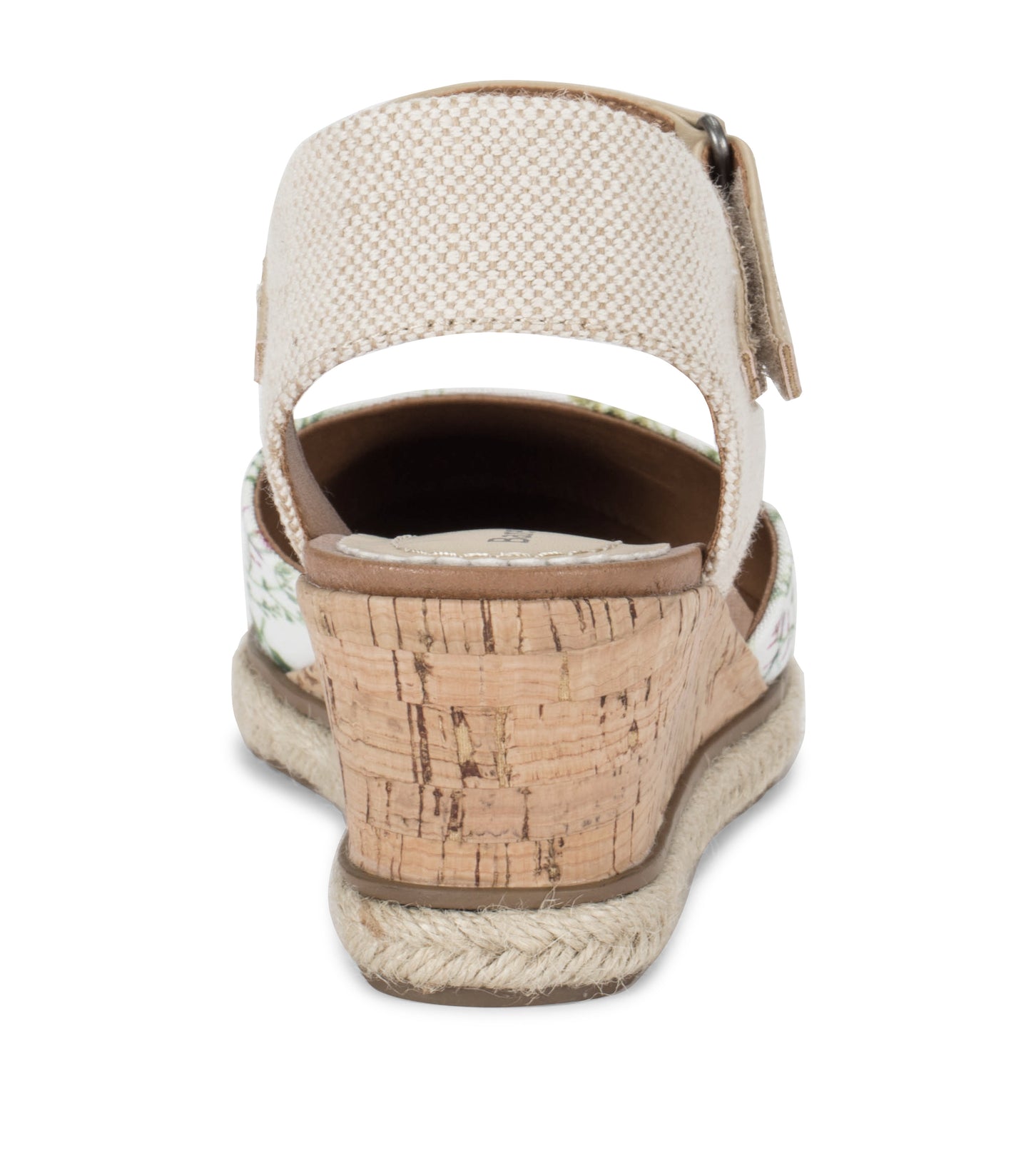 Baretraps Ocean Closed Toe Wedge Sandal White Multi Flower Canvas