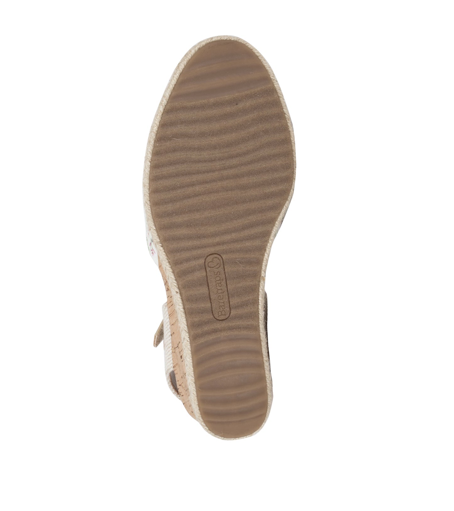 Baretraps Ocean Closed Toe Wedge Sandal White Multi Flower Canvas