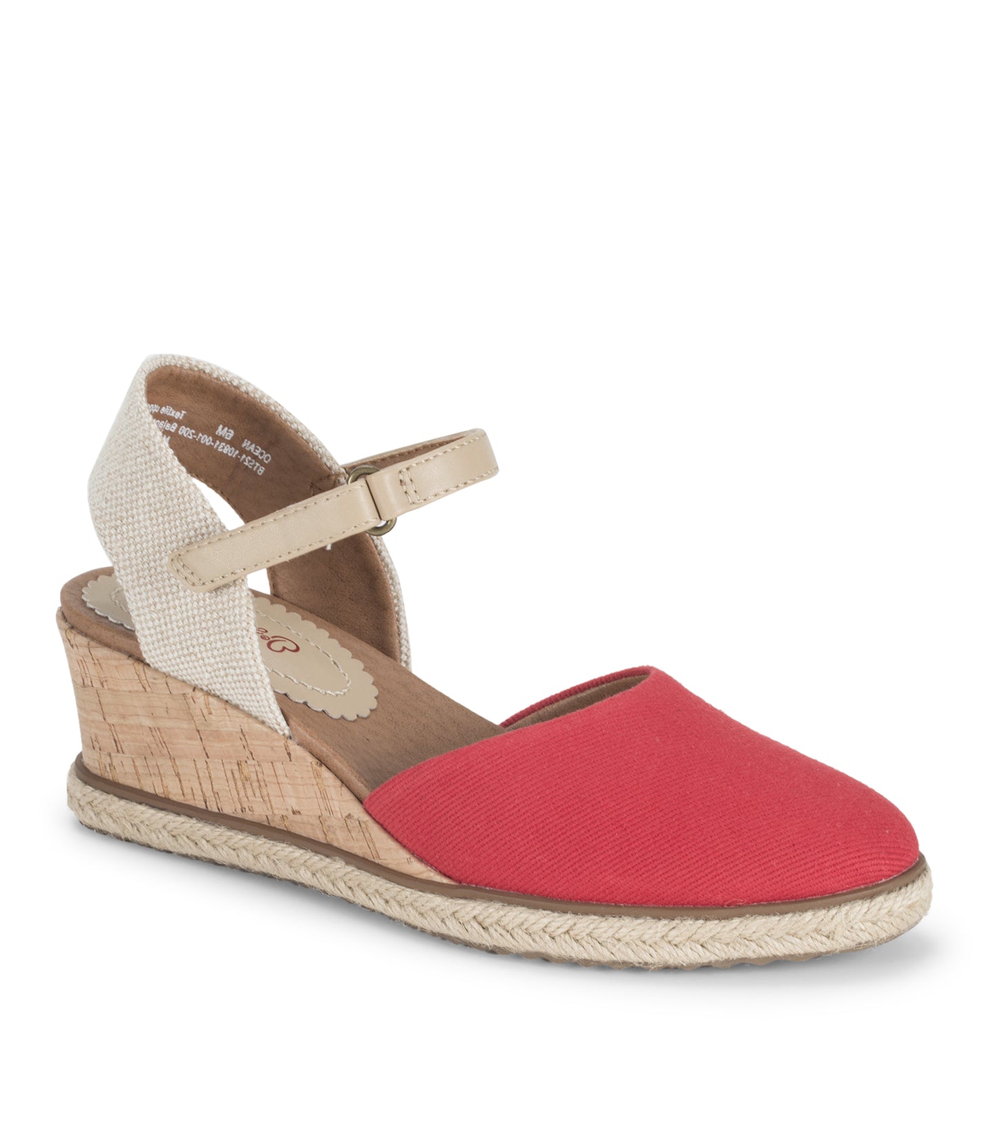 Baretraps Ocean Closed Toe Wedge Sandal Red