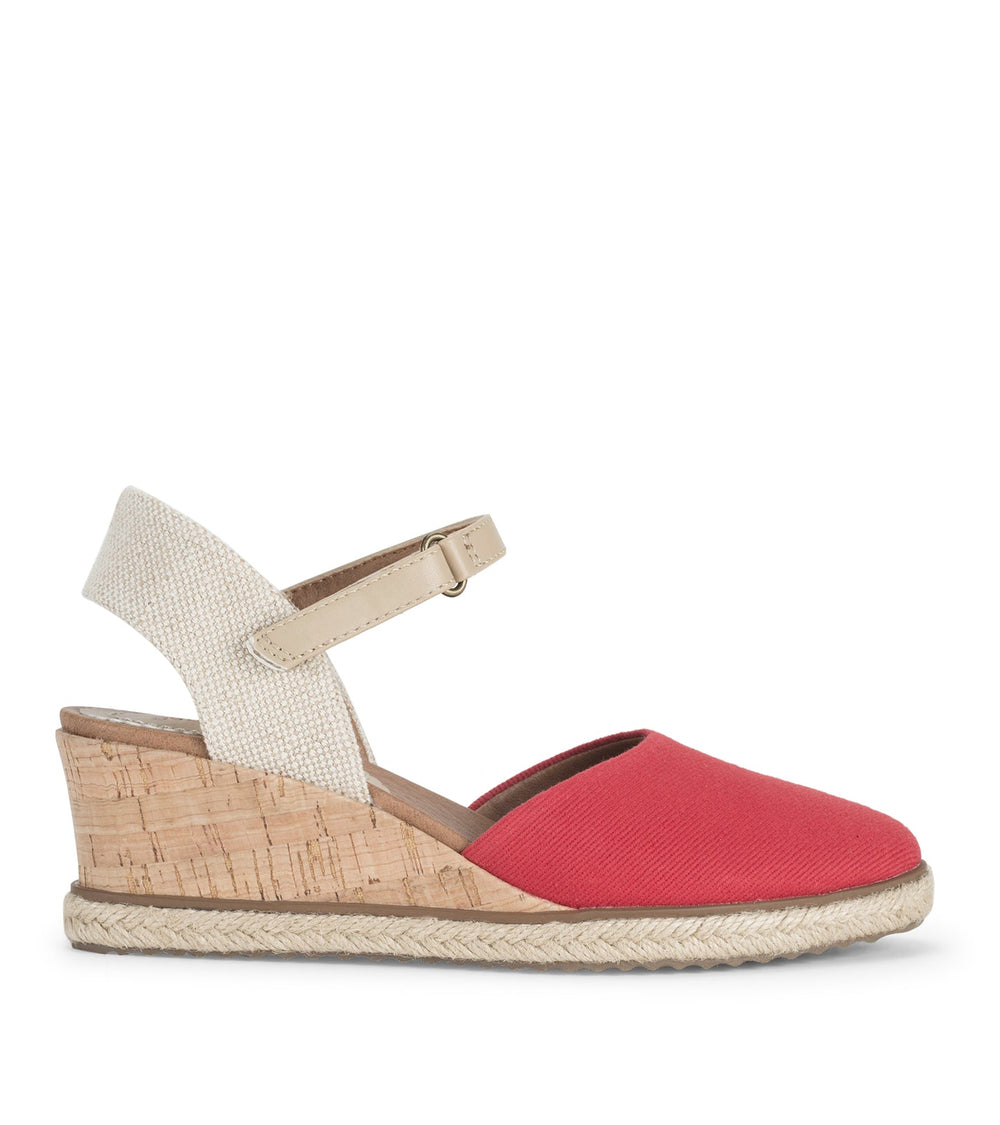 Baretraps Ocean Closed Toe Wedge Sandal Red