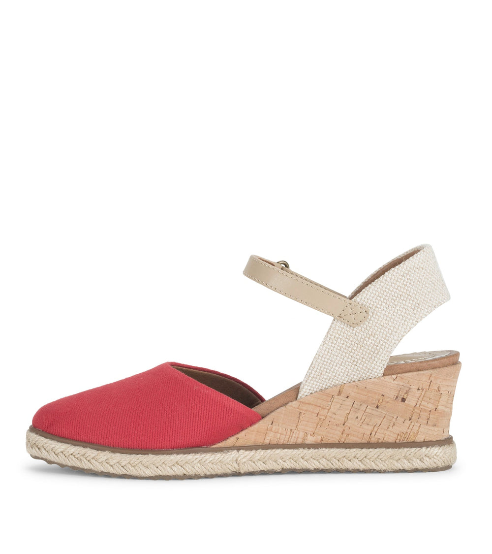 Baretraps Ocean Closed Toe Wedge Sandal Red