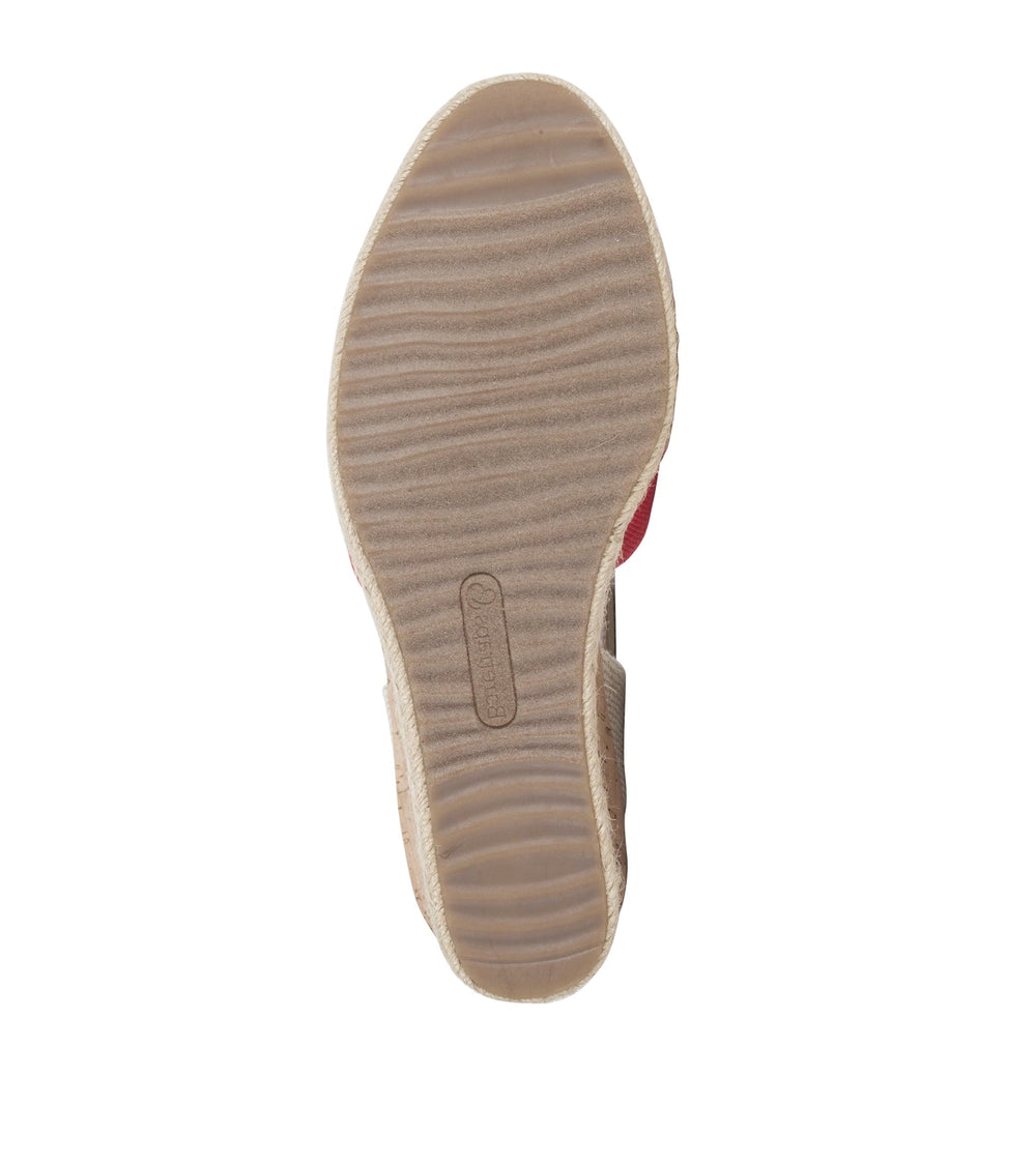 Baretraps Ocean Closed Toe Wedge Sandal Red