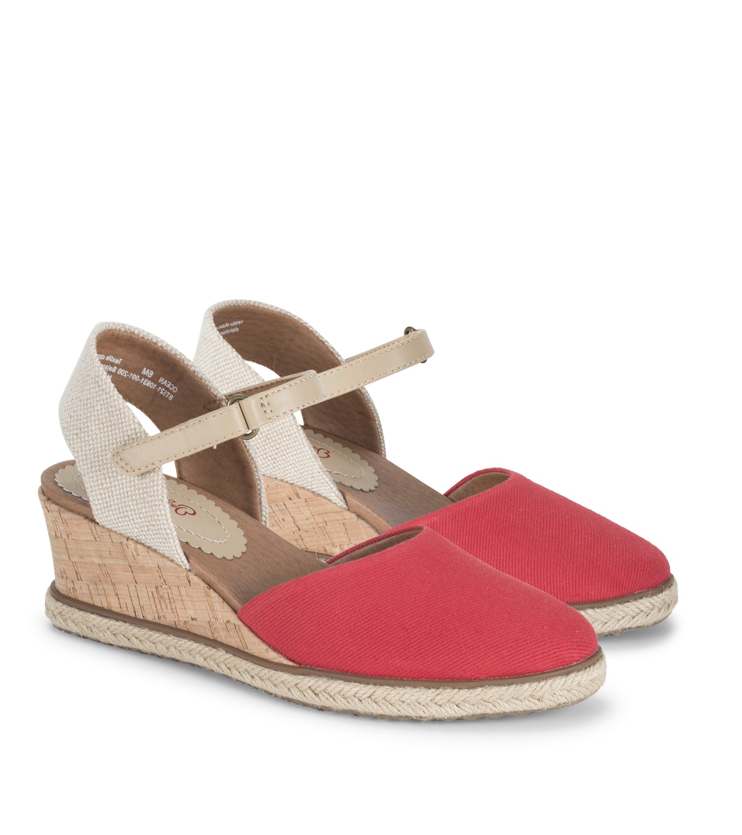 Baretraps Ocean Closed Toe Wedge Sandal Red