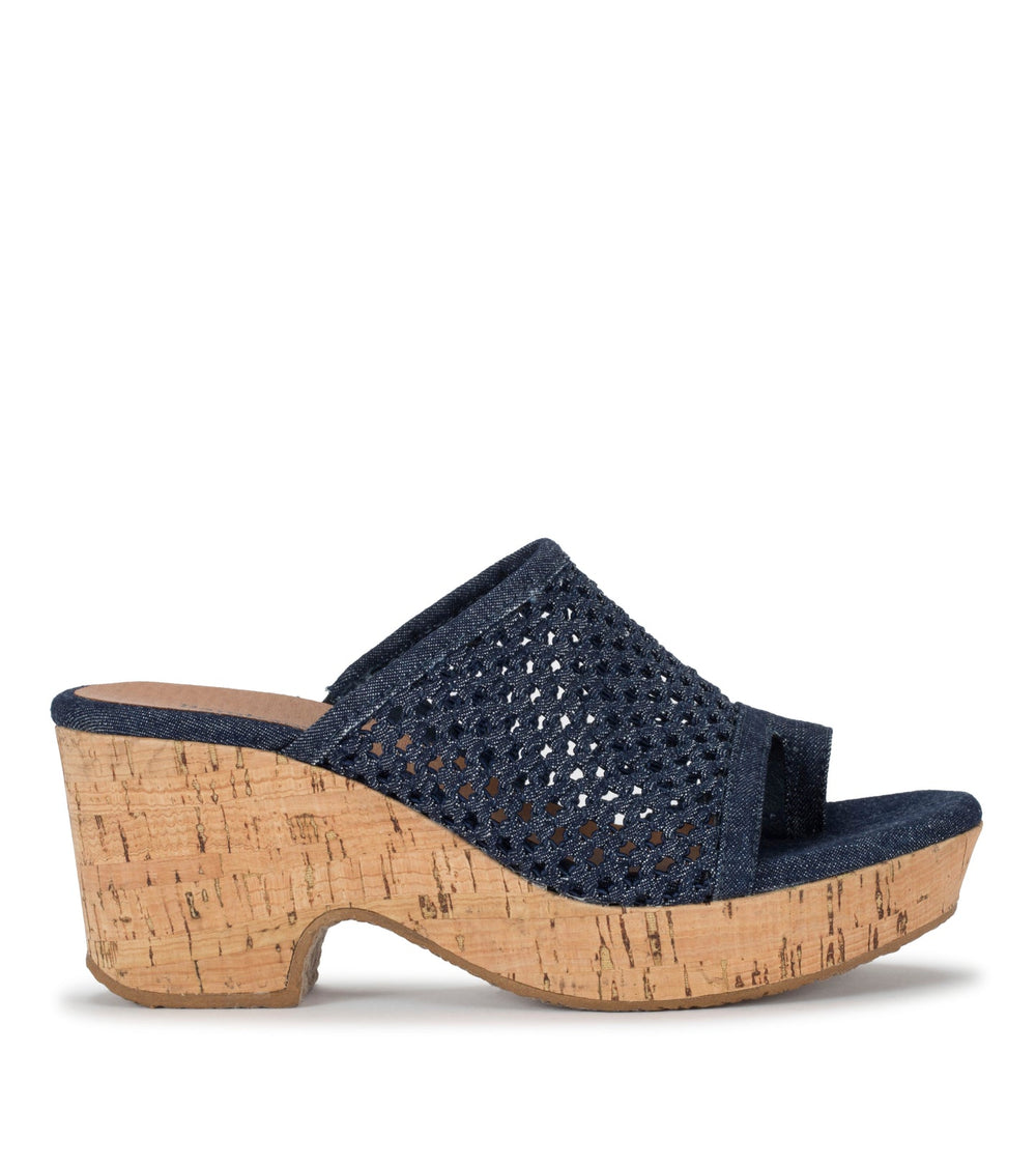Baretraps Bethie Wedge Sandal Dark Denim