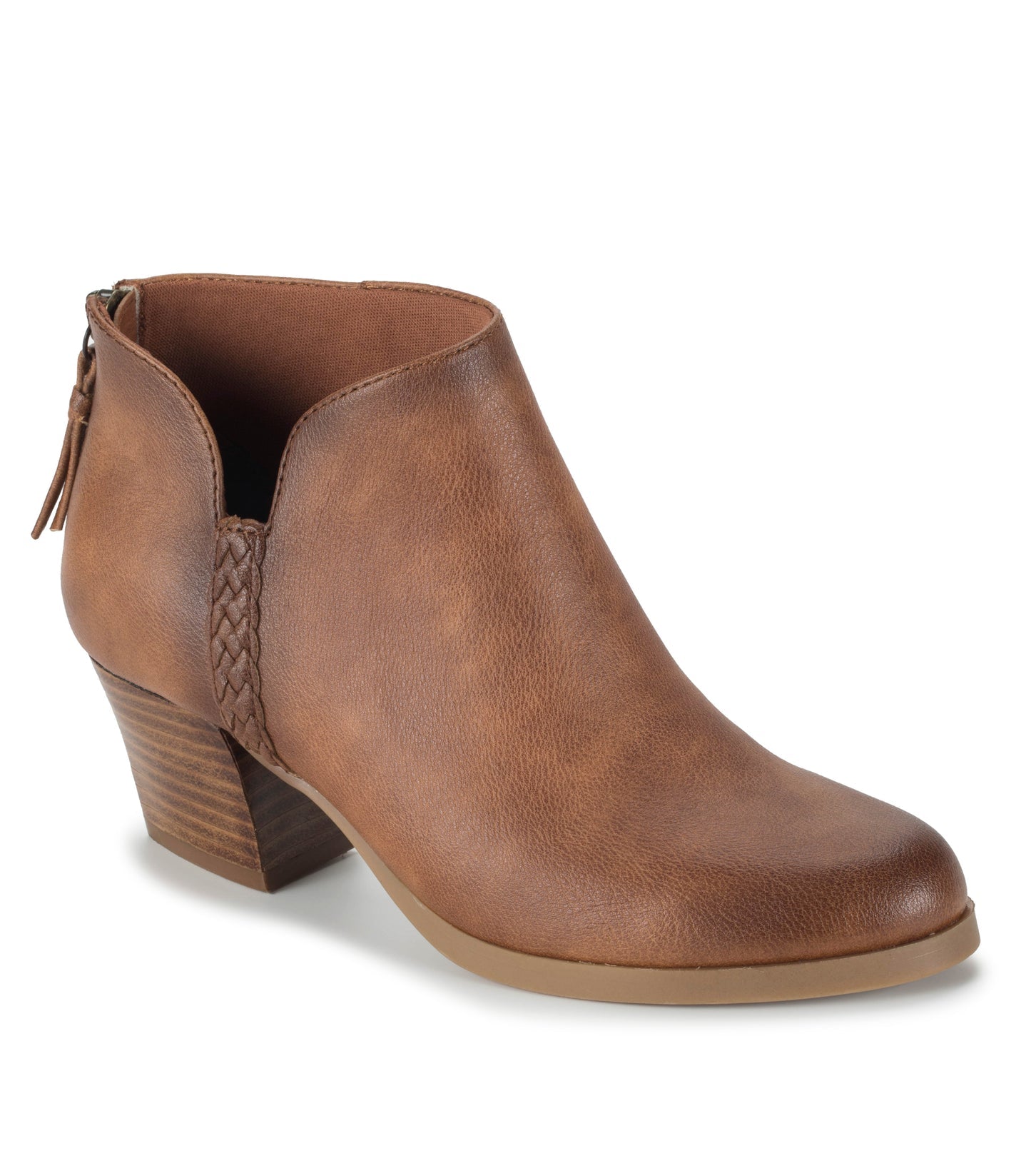 Baretraps Lauryn Block Heel Ankle Bootie Walnut