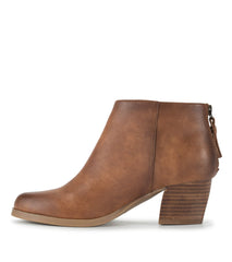 Baretraps Lauryn Block Heel Ankle Bootie Walnut