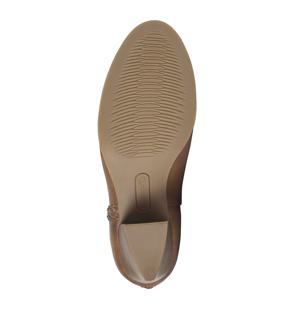 Baretraps Lauryn Block Heel Ankle Bootie Walnut
