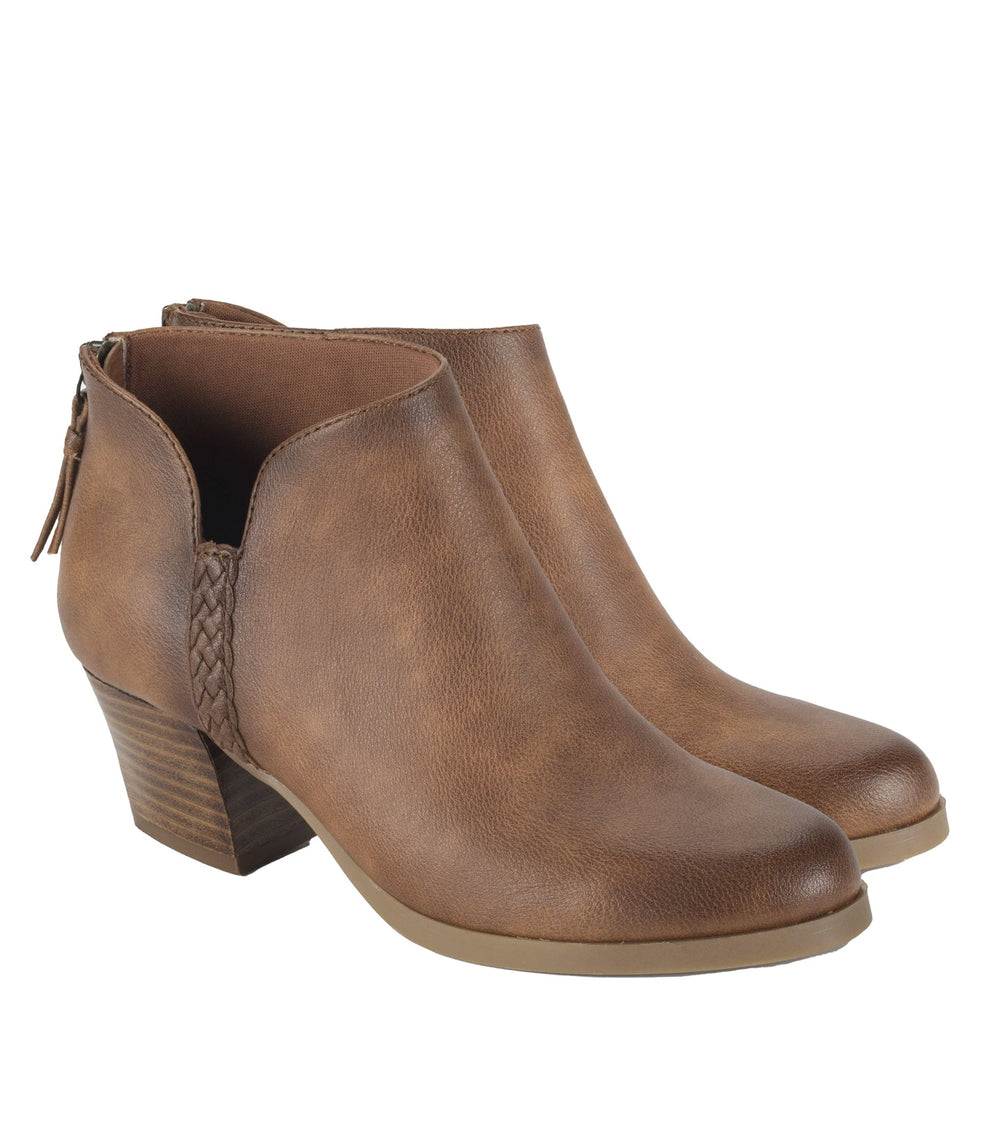 Baretraps Lauryn Block Heel Ankle Bootie Walnut