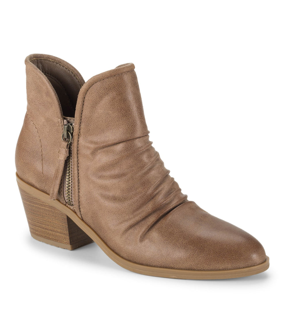 Baretraps Serenity Block Heel Bootie Taupe Microfiber