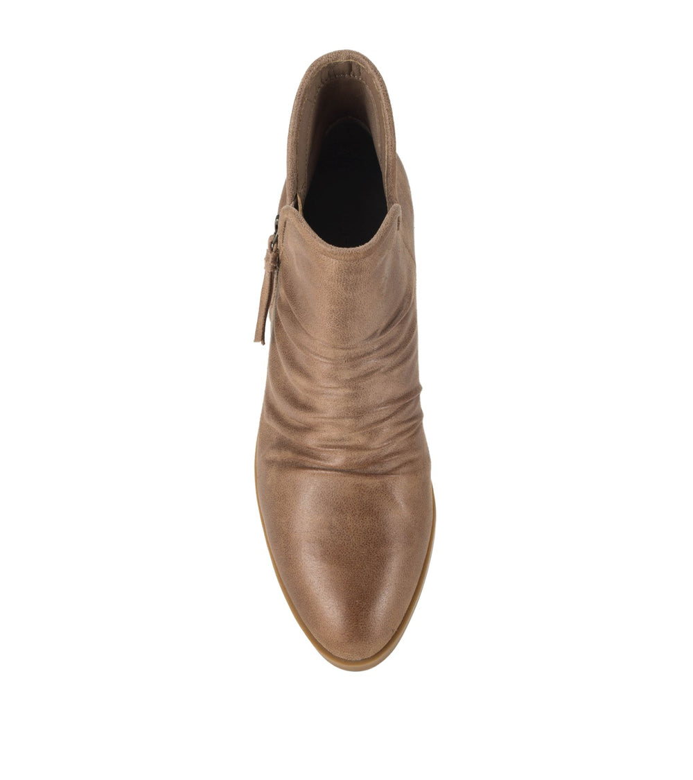 Baretraps Serenity Block Heel Bootie Taupe Microfiber