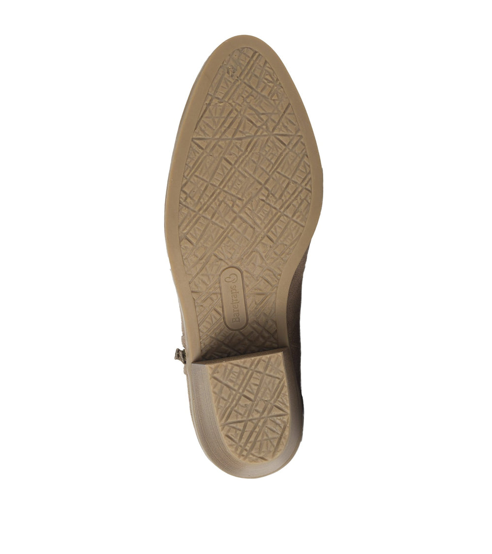 Baretraps Serenity Block Heel Bootie Taupe Microfiber