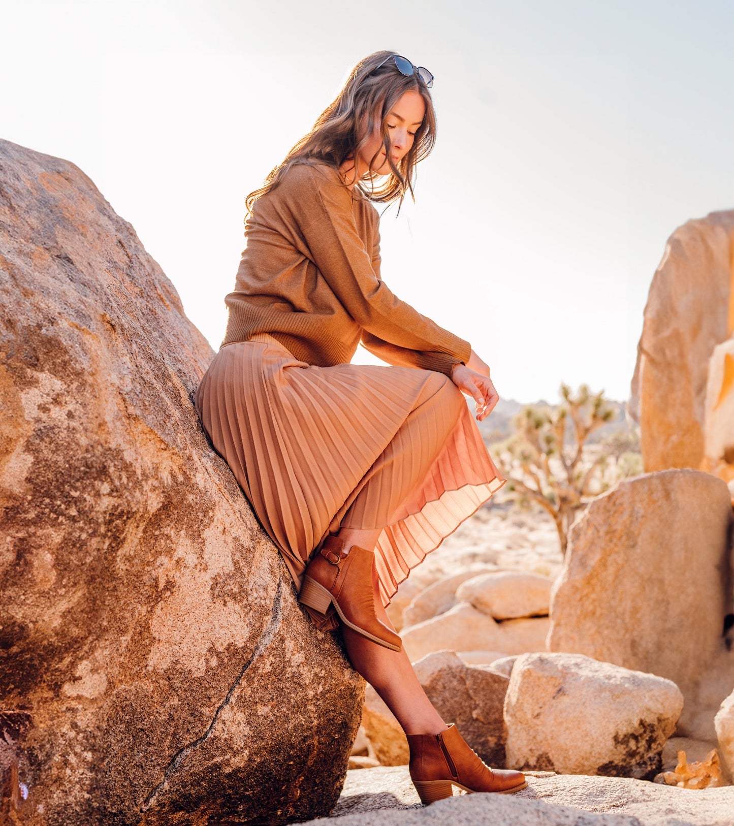 Baretraps Linnea Block Heel Bootie Light Rust
