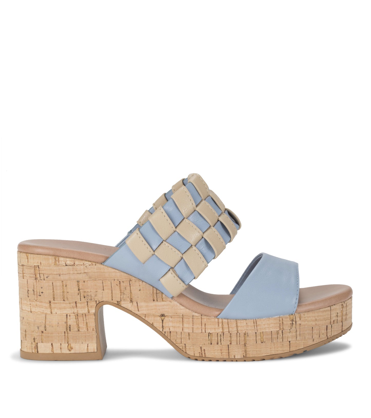 Baretraps Mavis Block Heel Slide Sandal Island Blue