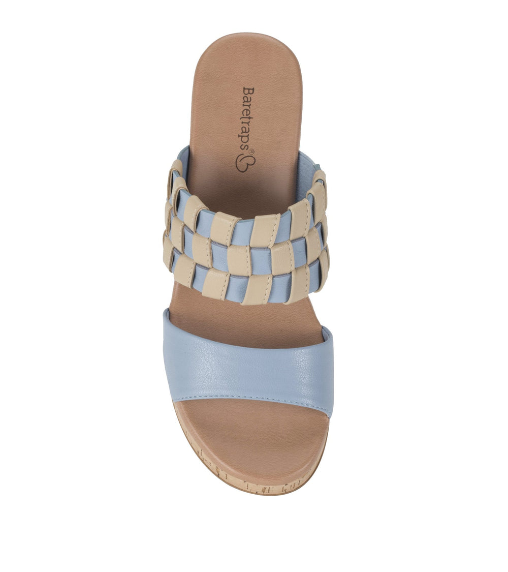 Baretraps Mavis Block Heel Slide Sandal Island Blue