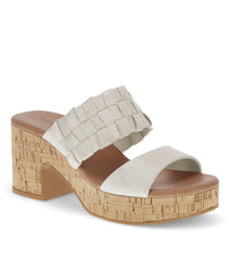 Baretraps Mavis Block Heel Slide Sandal Champagne