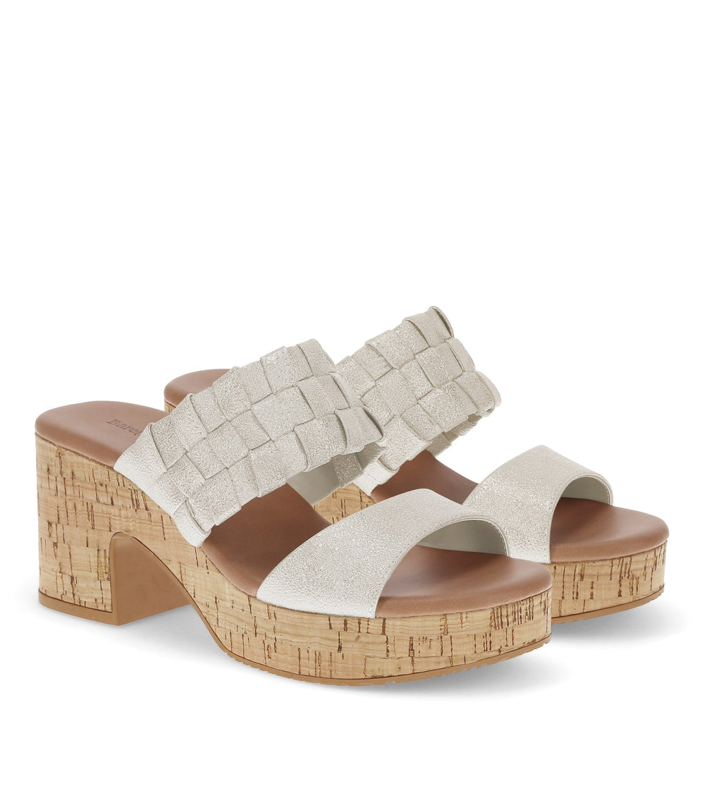 Baretraps Mavis Block Heel Slide Sandal Champagne