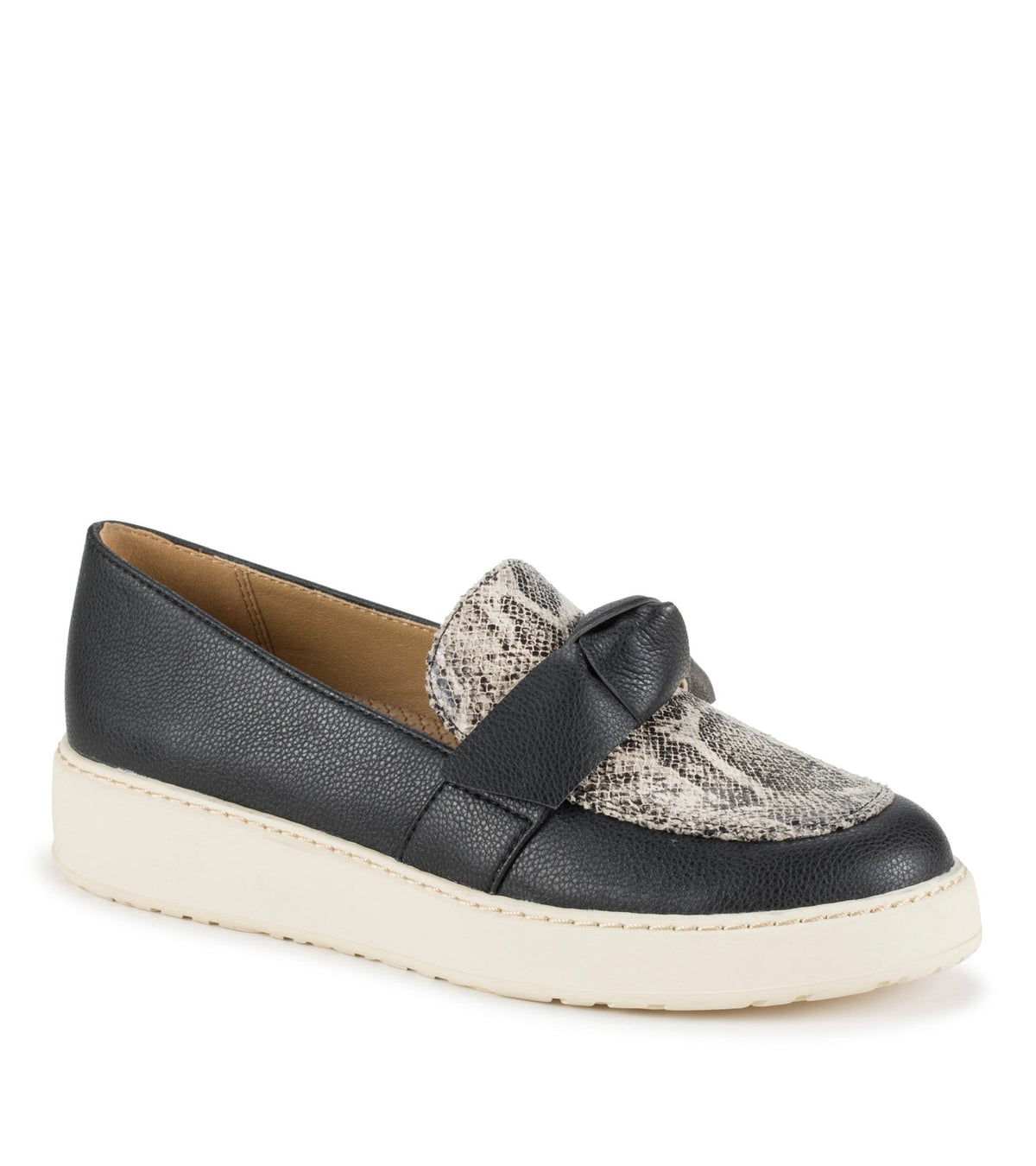 Baretraps Ferdana Moc Toe Slip On Black Snake