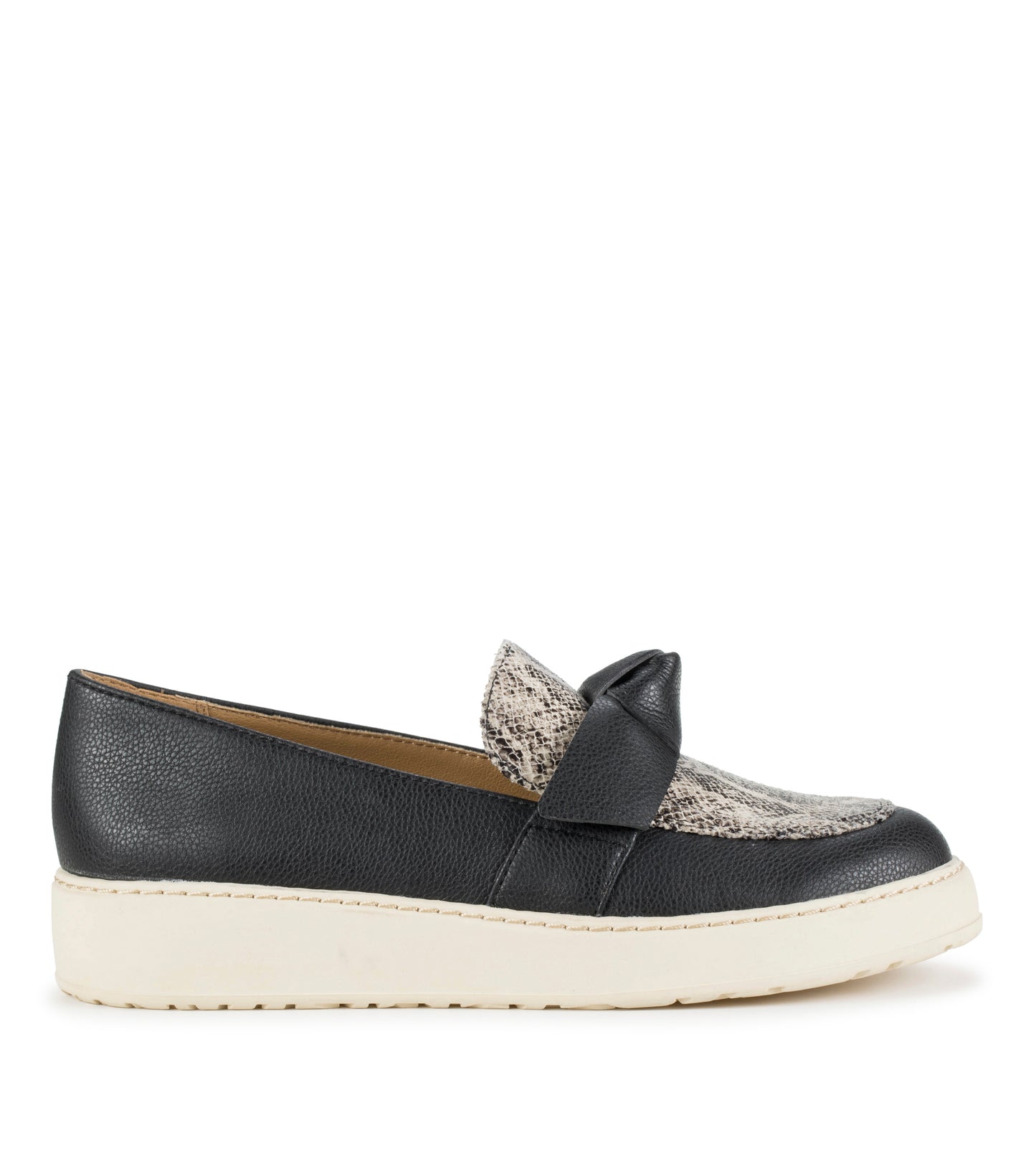 Baretraps Ferdana Moc Toe Slip On Black Snake