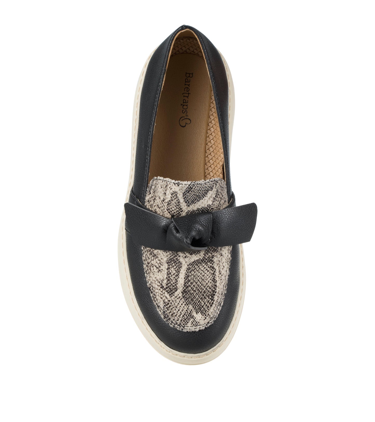 Baretraps Ferdana Moc Toe Slip On Black Snake