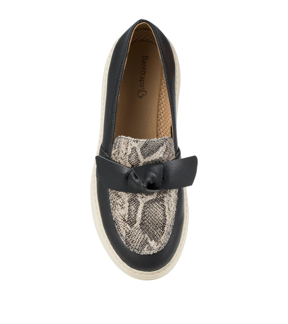 Baretraps Ferdana Moc Toe Slip On Black Snake