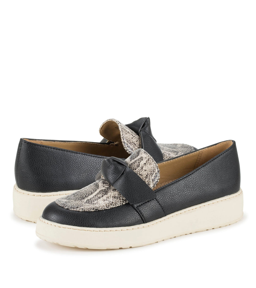Baretraps Ferdana Moc Toe Slip On Black Snake