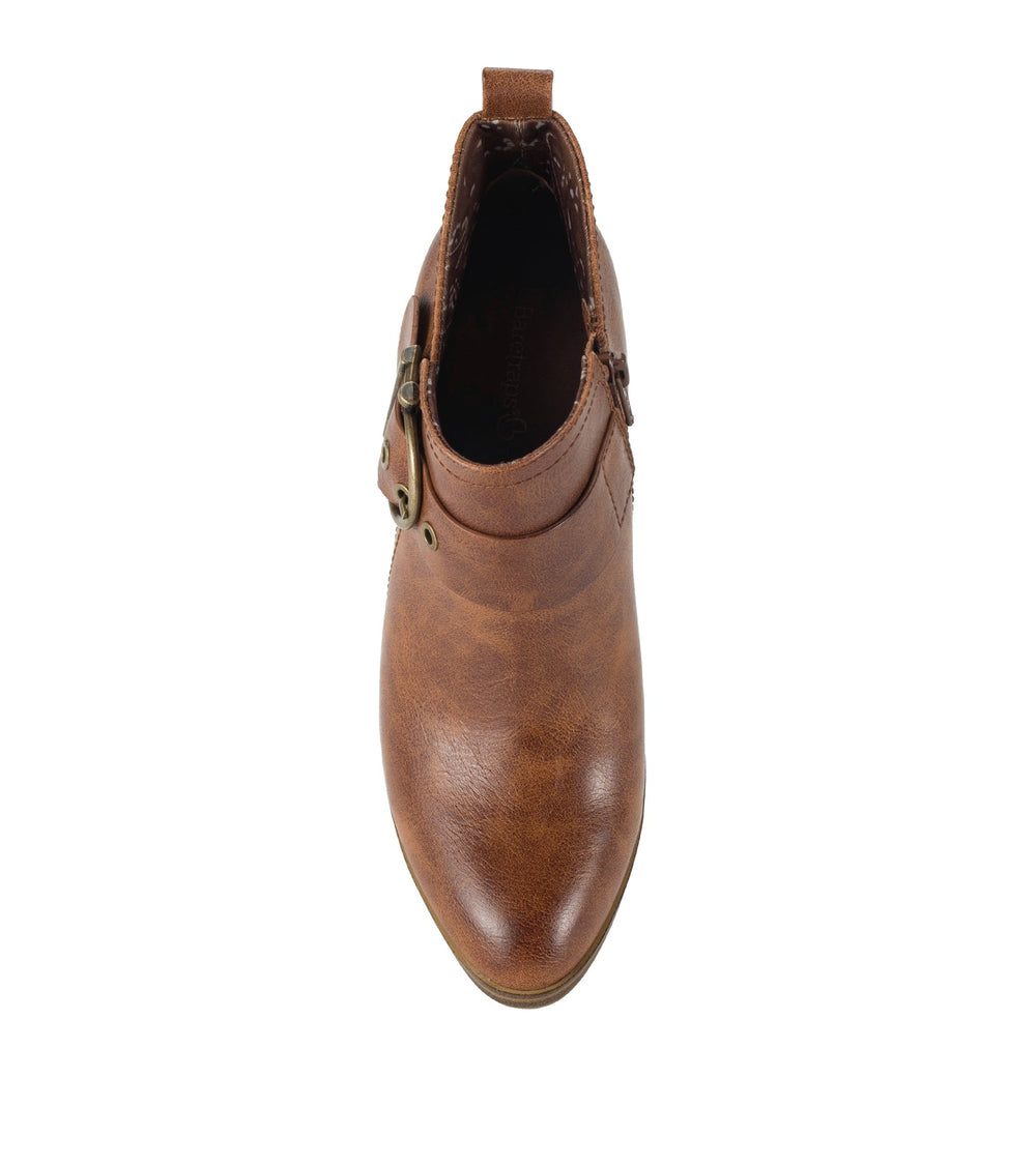 Baretraps Karina Block Heel Ankle Bootie Brown