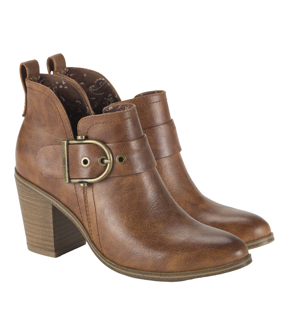 Baretraps Karina Block Heel Ankle Bootie Brown