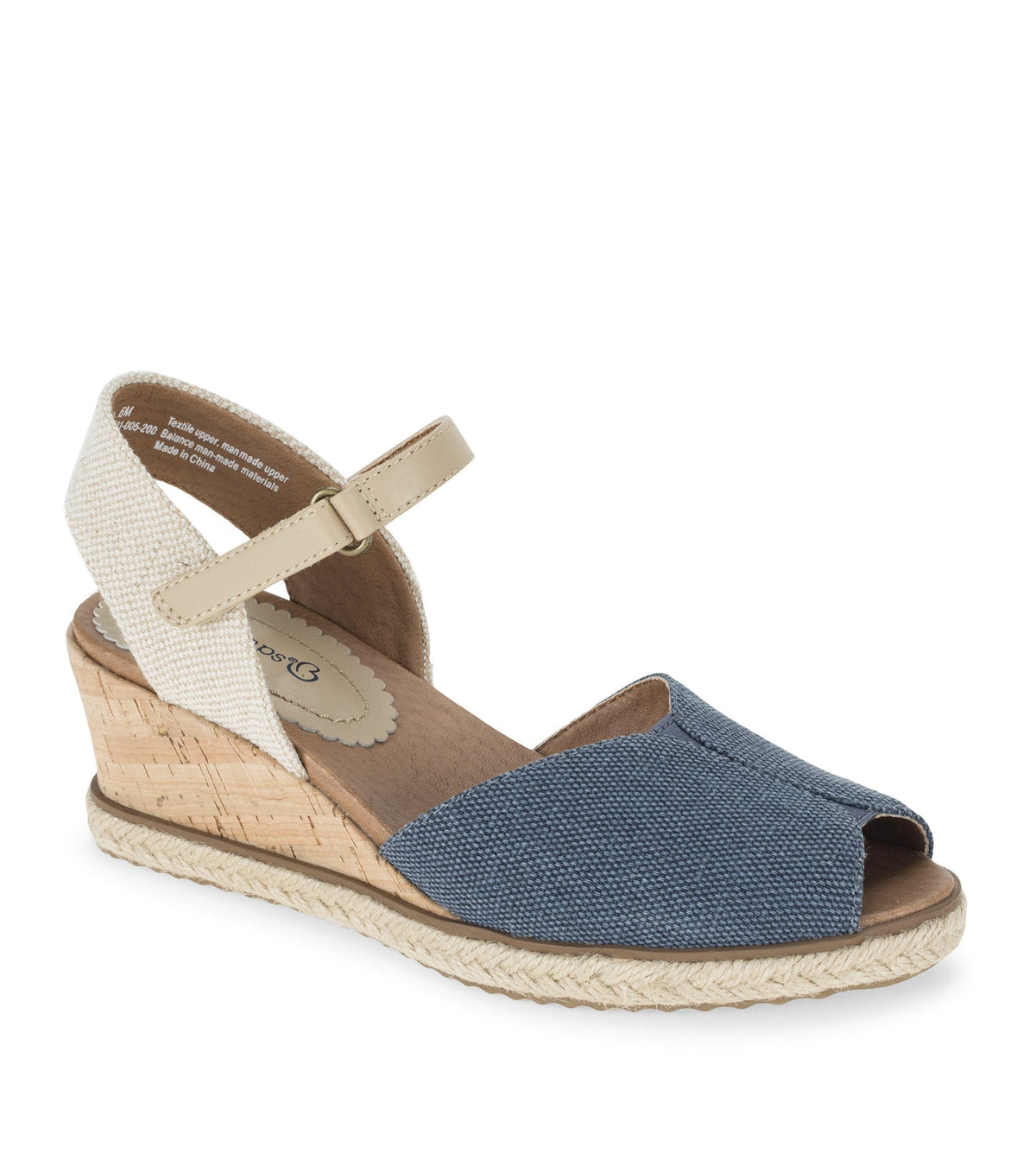 Baretraps Odetta Espadrille Wedge Sandal Navy Blue Canvas