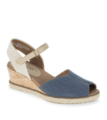 Baretraps Odetta Espadrille Wedge Sandal Navy Blue Canvas