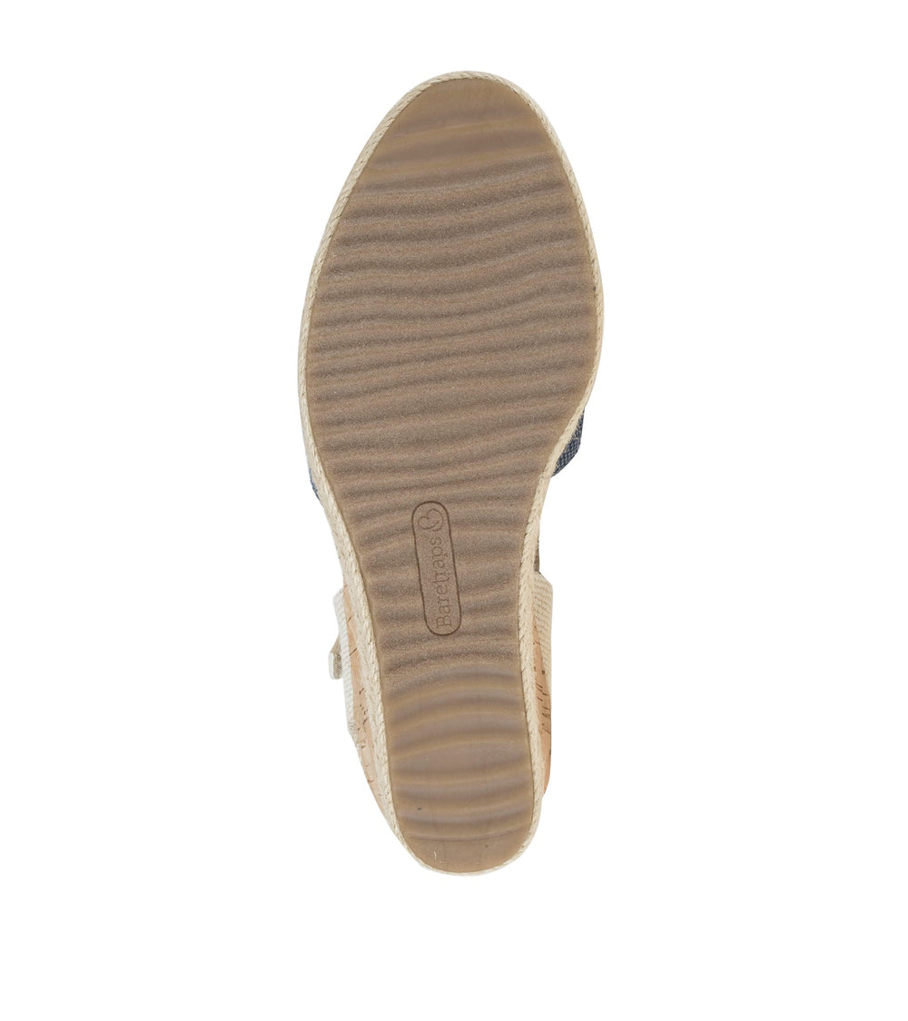 Baretraps Odetta Espadrille Wedge Sandal Navy Blue Canvas