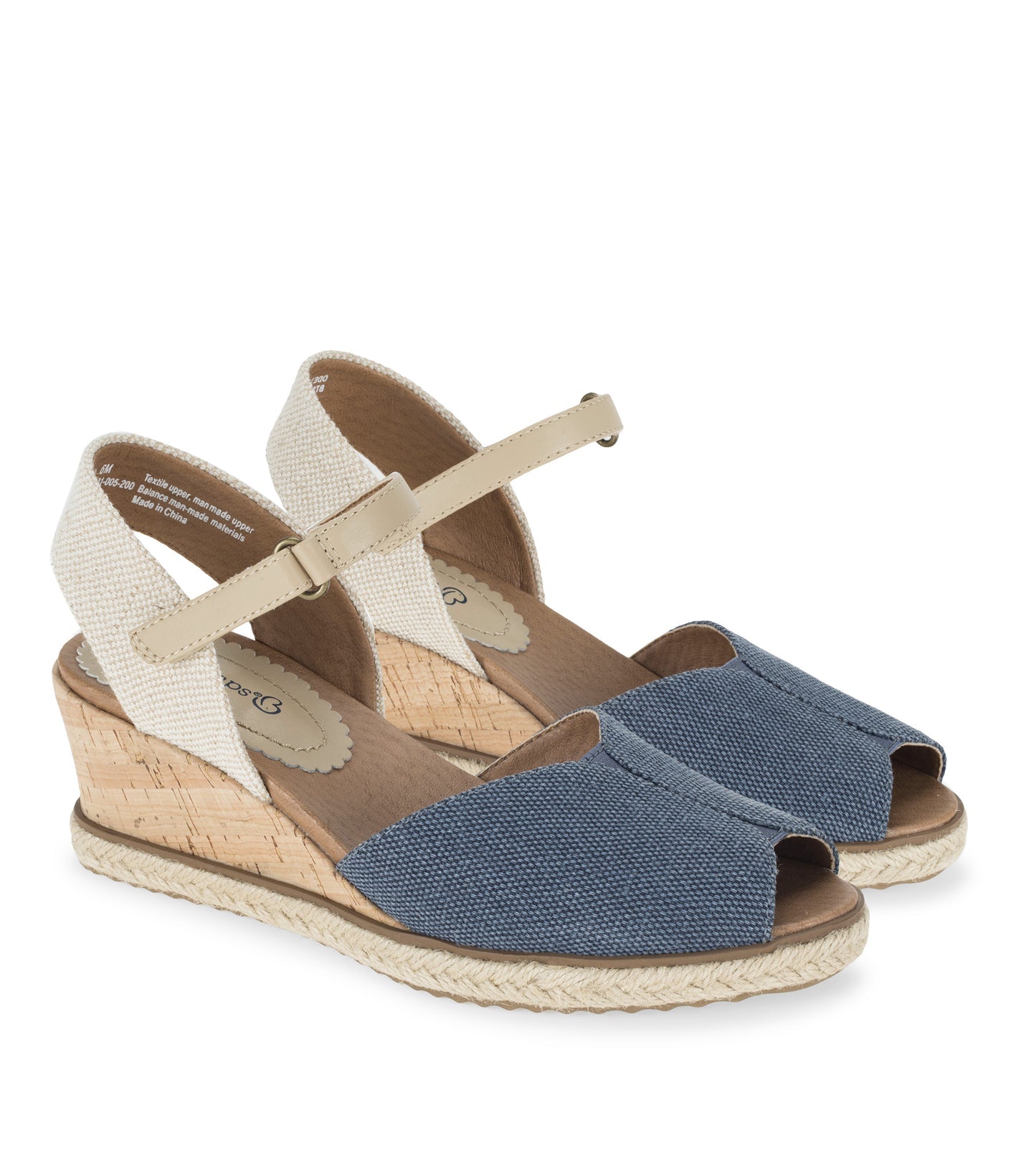 Baretraps Odetta Espadrille Wedge Sandal Navy Blue Canvas